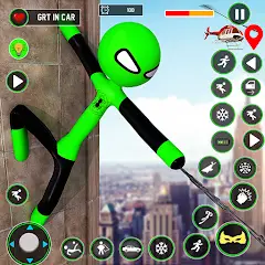 Скачать Super Stickman Rope Hero 3D [Взлом/МОД Все открыто] на Андроид