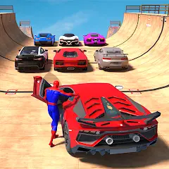 Скачать Superhero Car: Mega Ramp Games [Взлом/МОД Бесконечные деньги] на Андроид