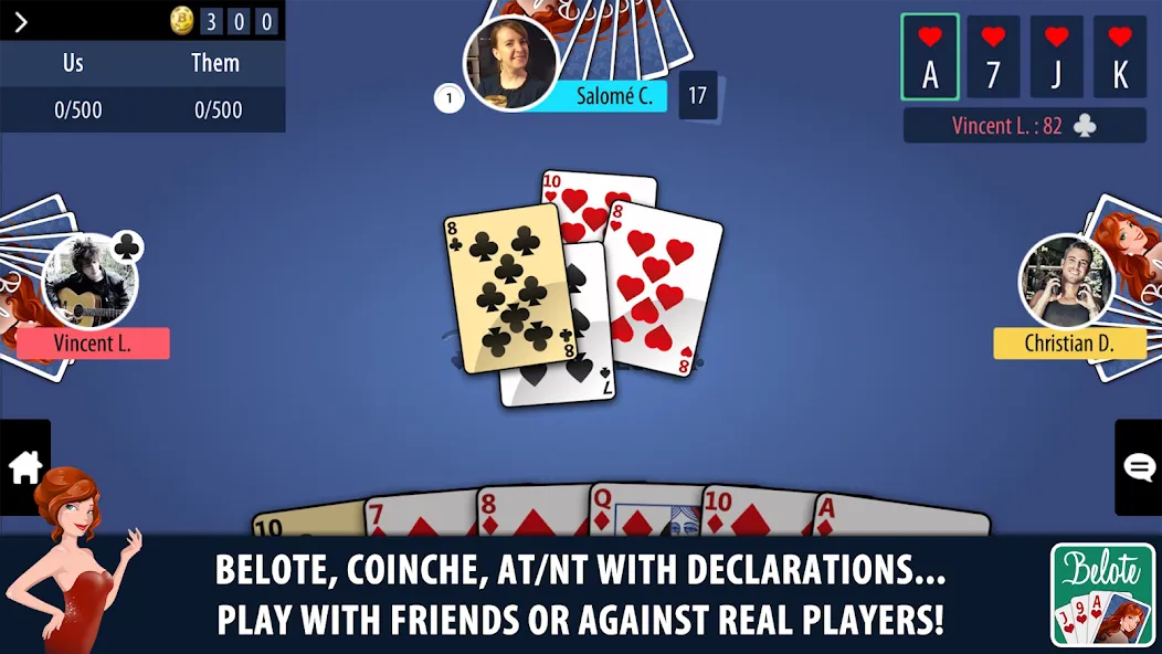 Belote & Coinche Multiplayer - лучшая карточная игра на Андроид!