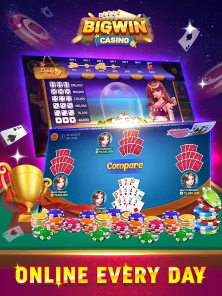 Big Win Casino - Tongits Pusoy: Взлом/МОД Бесконечные деньги - Описание, Механика, Системные требования и Советы по прохождению игры