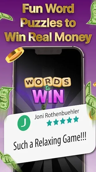 Скачать Words to Win: Real Money Games [Взлом/МОД Бесконечные деньги] на Андроид