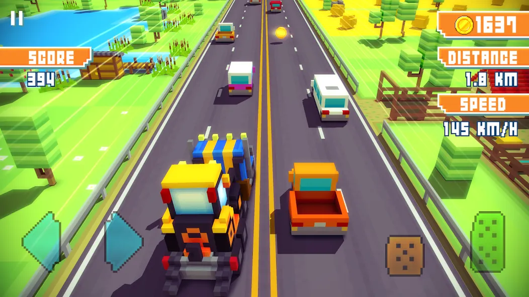 Скачать Blocky Highway: Traffic Racing [Взлом/МОД Много денег] на Андроид