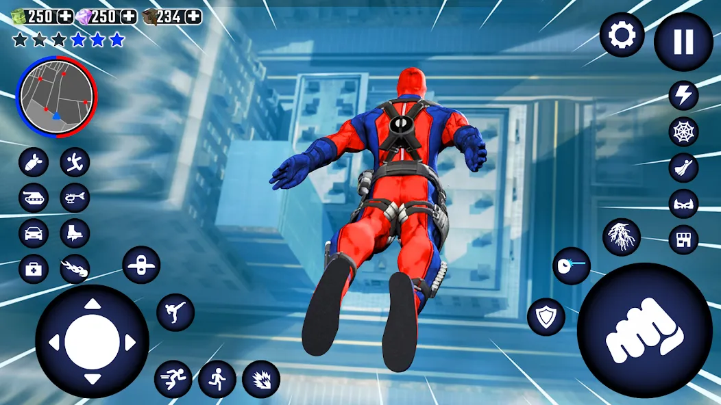 Скачать Синий Паук Игра: Супер Человек [Взлом/МОД Меню] на Андроид