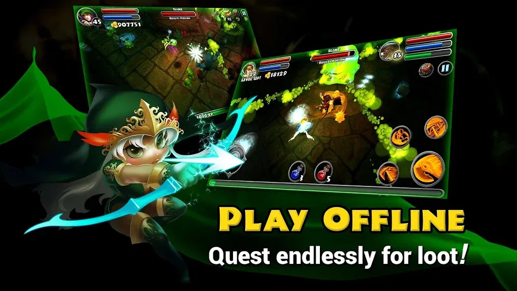 Скачать Dungeon Quest [Взлом/МОД Много денег] на Андроид