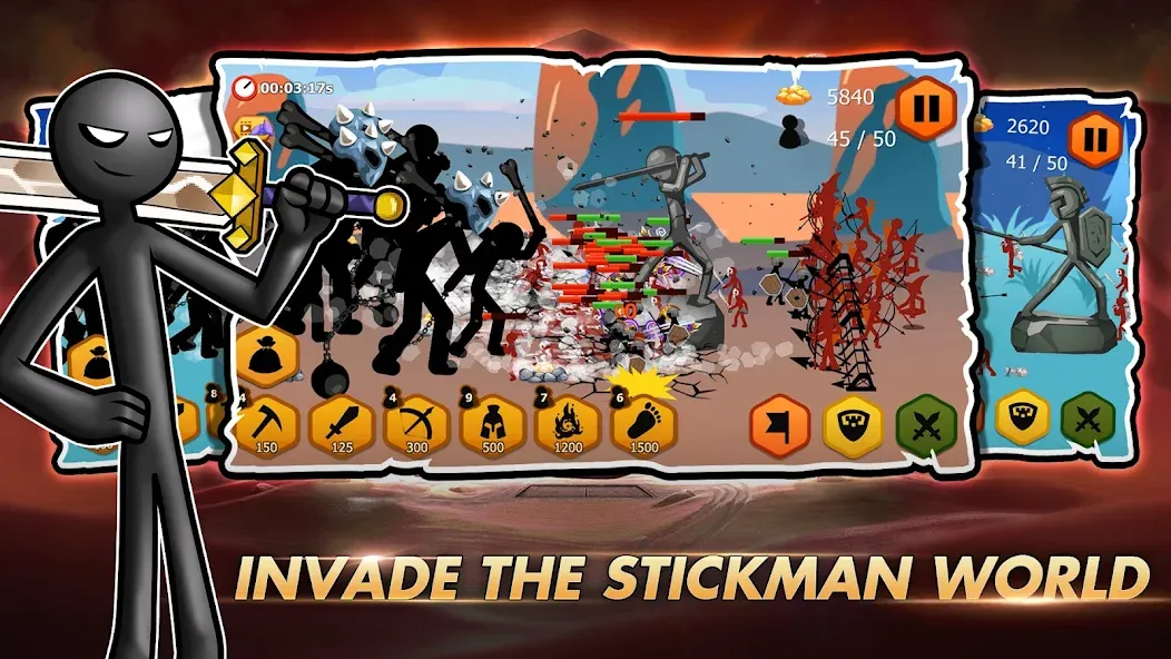 Скачать Stickman Battle War [Взлом/МОД Много денег] на Андроид