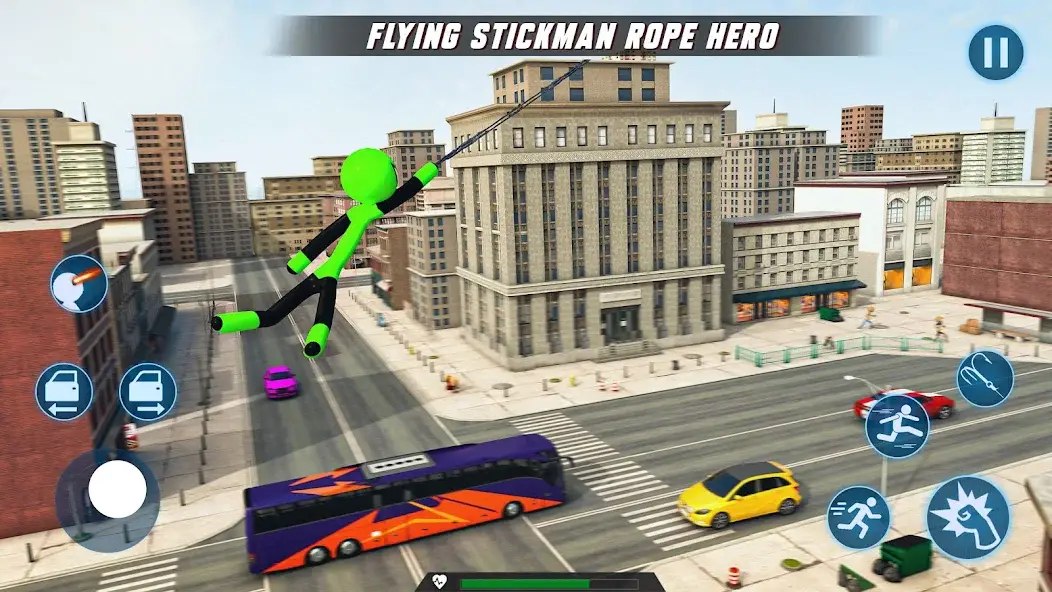 Скачать Super Stickman Rope Hero 3D [Взлом/МОД Все открыто] на Андроид