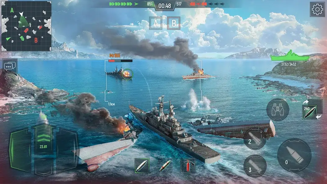 Скачать Force of Warships: Корабли PvP [Взлом/МОД Меню] на Андроид